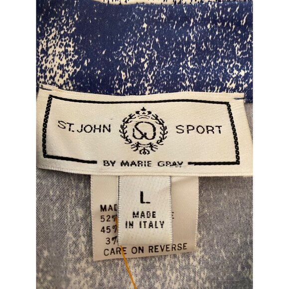 St. John Sport Marie Gray Lightweight Jacket Red White Blue Large - Picture 3 of 11